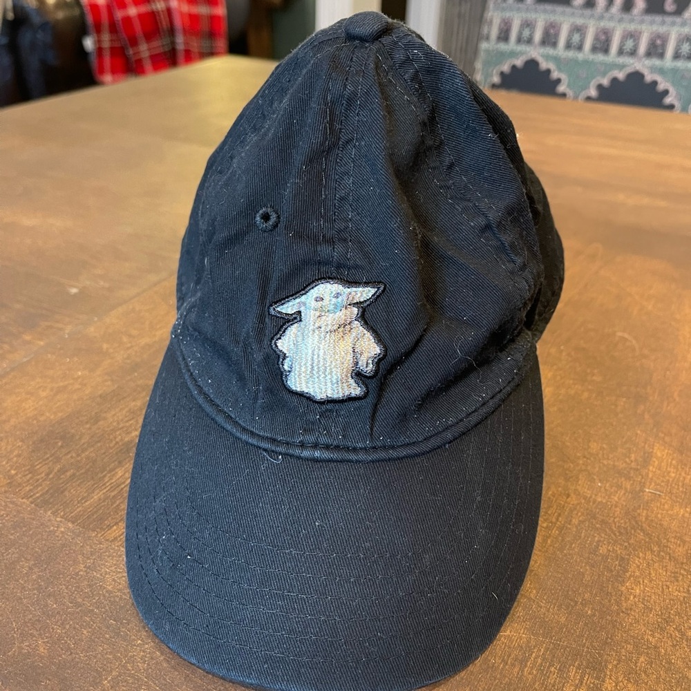 Black Baseball Cap with Embroidered Character